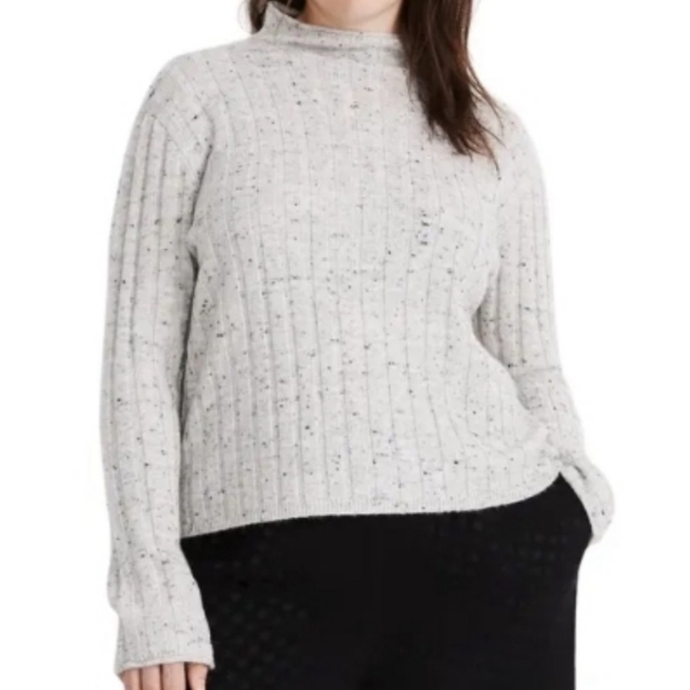 Madewell Donegal Gray Evercrest Women's Mock Turtleneck Sweater Size Medium